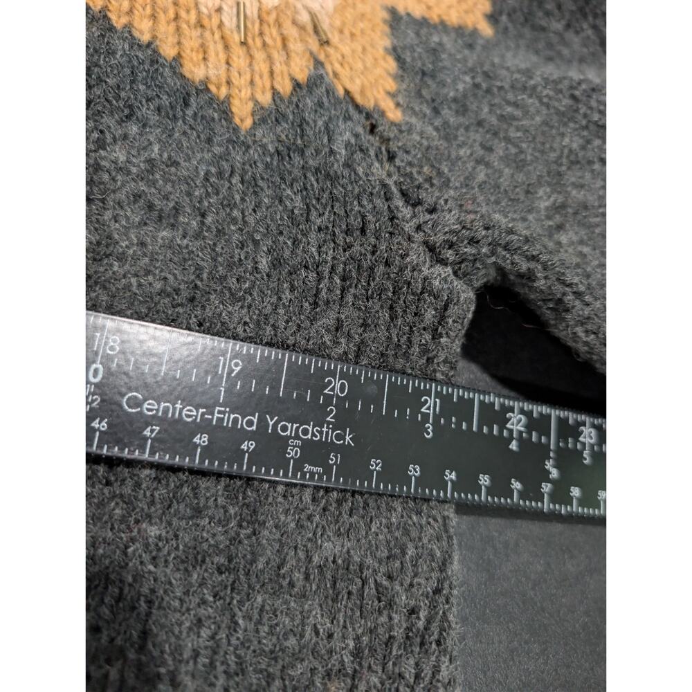 J. Jill Large Gray Brown Wool Knit Sweater Long Sleeve Crew Neck Embellished L - Picture 12 of 14